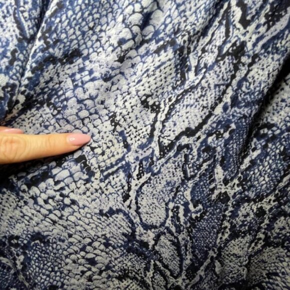 Reformation Rosamund Blue Snake Print Smocked Midi Dress Size Medium - Picture 4 of 8